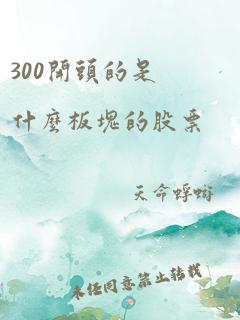 300开头的是什么板块的股票