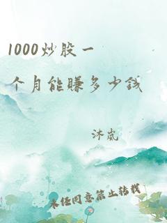 1000炒股一个月能赚多少钱