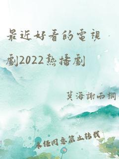 最近好看的电视剧2022热播剧