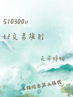 510300etf交易规则