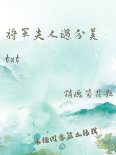 将军夫人过分美txt