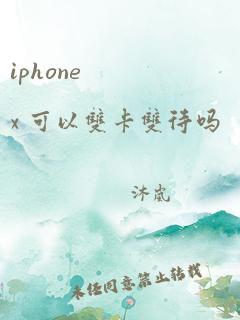 iphone x 可以双卡双待吗