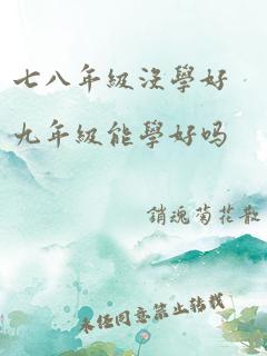 七八年级没学好九年级能学好吗