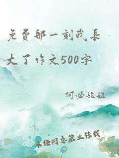 免费那一刻我长大了作文500字