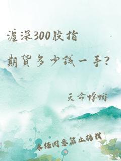 沪深300股指期货多少钱一手?