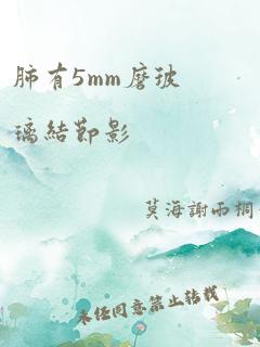 肺有5mm磨玻璃结节影