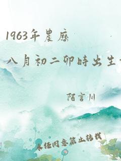 1963年农历八月初二卯时出生命运如何