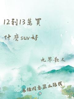 12到13万买什么suv好