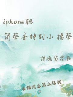 iphone听筒声音特别小 扬声器正常