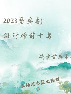 2023医疗剧排行榜前十名