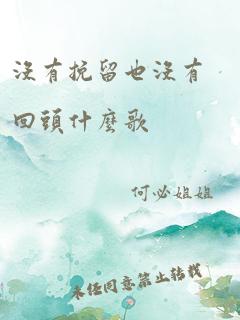 没有挽留也没有回头什么歌