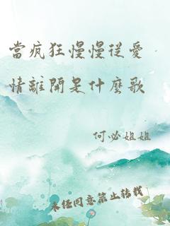 当疯狂慢慢从爱情离开是什么歌