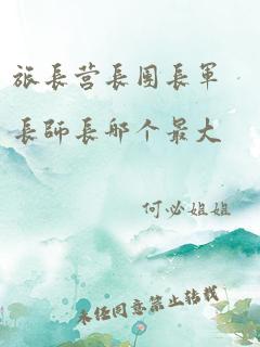 旅长营长团长军长师长哪个最大