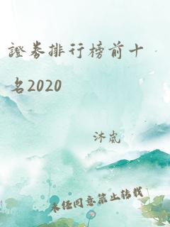 证券排行榜前十名2020