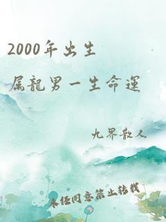 2000年出生属龙男一生命运