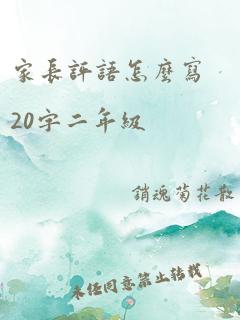 家长评语怎么写20字二年级