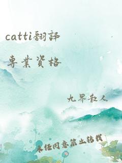 catti翻译专业资格