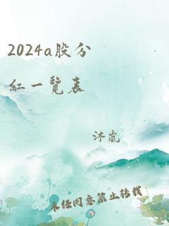 2024a股分红一览表