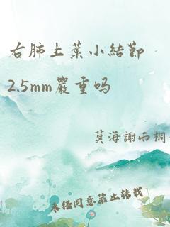 右肺上叶小结节2.5mm严重吗