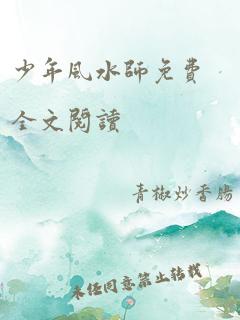 少年风水师免费全文阅读