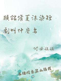 顾铭修夏沫染短剧叫什么名