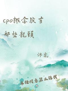 cpo概念股有哪些龙头