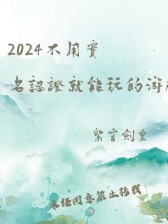 2024不用实名认证就能玩的游戏有哪些