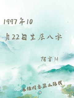 1997年10月22日生辰八字