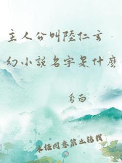 主人公叫陆仁玄幻小说名字是什么