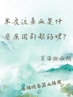 半夜流鼻血是什么原因引起的呢?