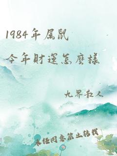 1984年属鼠今年财运怎么样