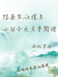 陆岳昂,江揽月小说全文免费阅读