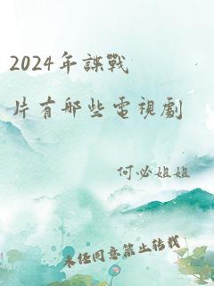 2024年谍战片有哪些电视剧