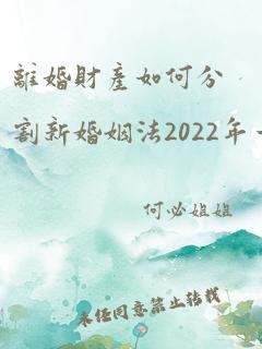 离婚财产如何分割新婚姻法2022年一方出轨