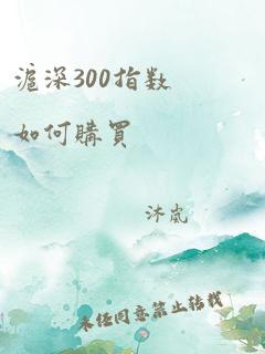 沪深300指数如何购买