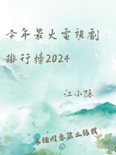 今年最火电视剧排行榜2024