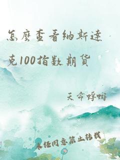 怎么查看纳斯达克100指数期货