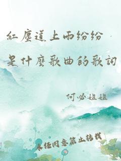 红尘道上雨纷纷是什么歌曲的歌词