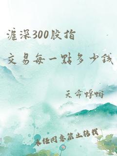 沪深300股指交易每一点多少钱