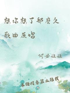 想你想了那么久歌曲原唱