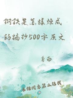 钢铁是怎样炼成的摘抄500字原文