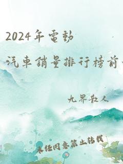 2024年电动汽车销量排行榜前十名