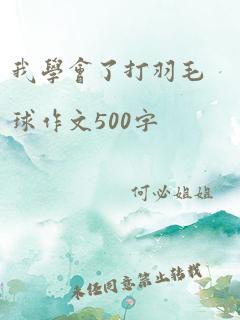 我学会了打羽毛球作文500字