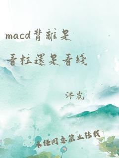 macd背离是看柱还是看线