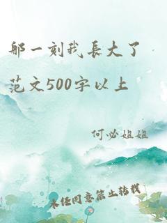 那一刻我长大了范文500字以上