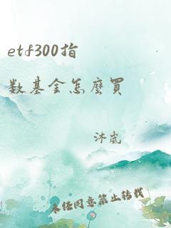 etf300指数基金怎么买