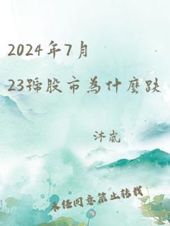 2024年7月23号股市为什么跌