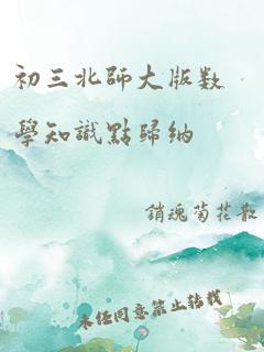 初三北师大版数学知识点归纳