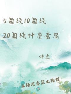 5日线10日线20日线什么意思