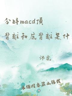 分时macd顶背离和底背离是什么